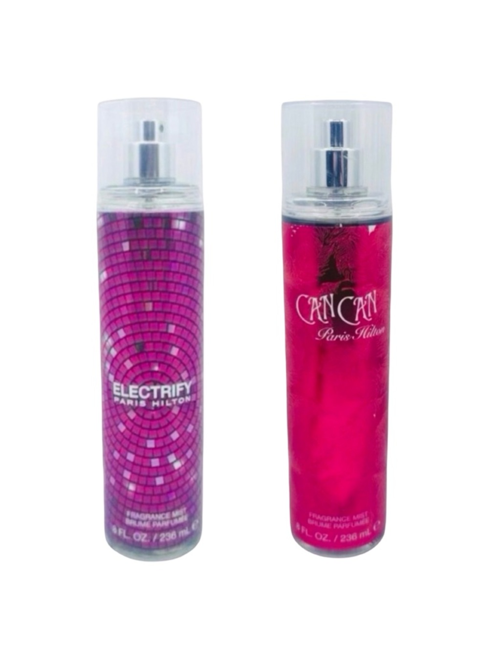 Paris Hilton Body Spray / Fragrance Mist Duo - Can-Can & Electrify - 8 fl oz x 2